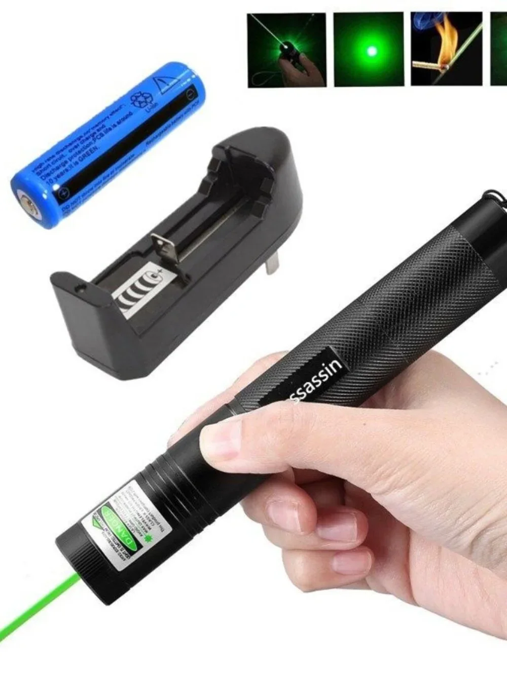 532nm Green Laser Pointer Lazer Pen High Power Visible Beam Light + Battery